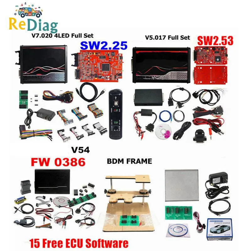 Программатор автомобильный Red PCB V2 V5.017 V2.53 профессиональный комплект для