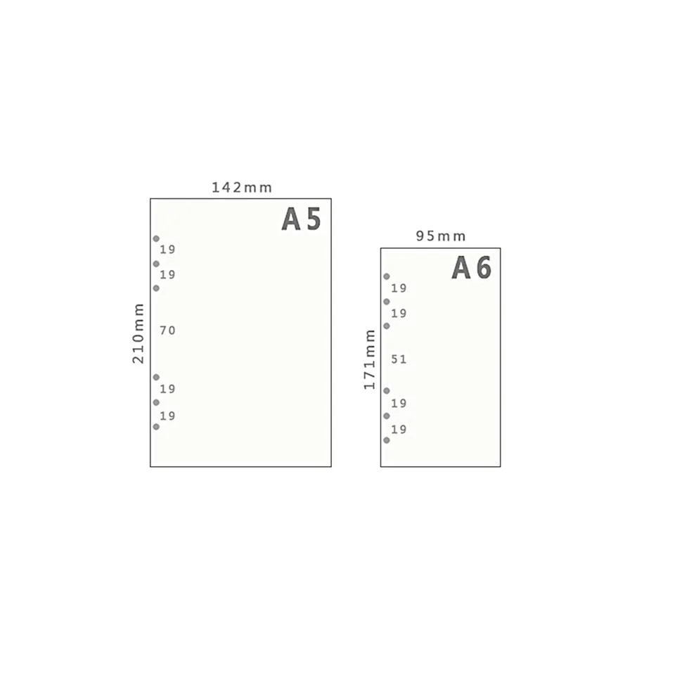 Журнал ежедневник планнер блокнот A5 A6 вставки стержни с 6 отверстиями свободное