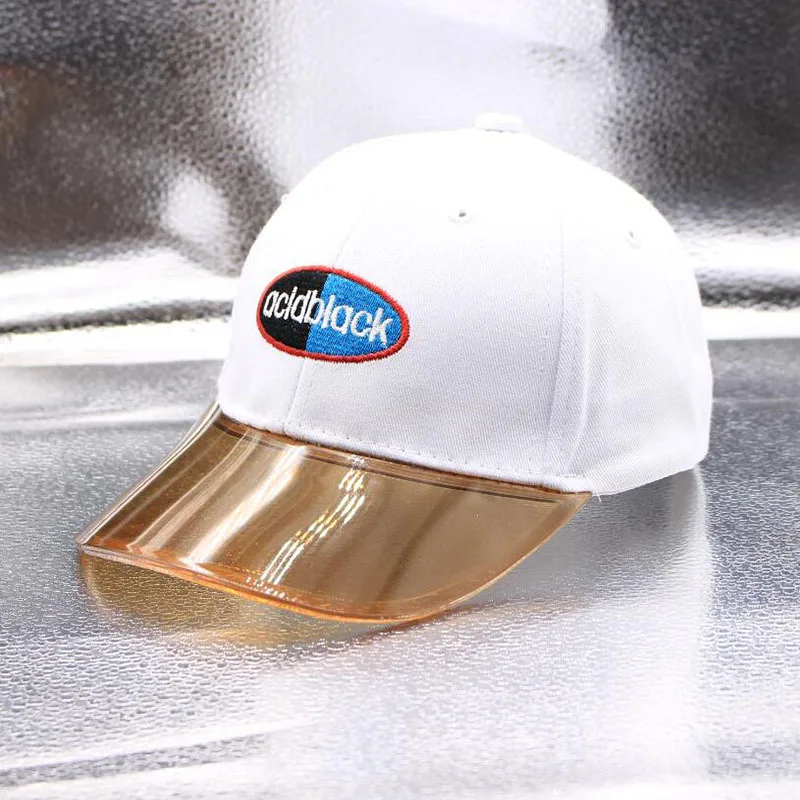 Summer children's sun hat male and female children's cap personalized pvc transparent brim baseball cap hip-hop letter hat
