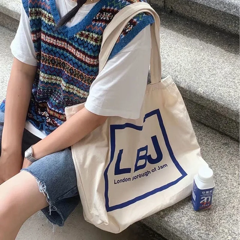 

Canvas Bag INS Harajuku Korean Version of The New Japanese Canvas Bag Shoulder Bag Large Capacity Small Fresh Bag