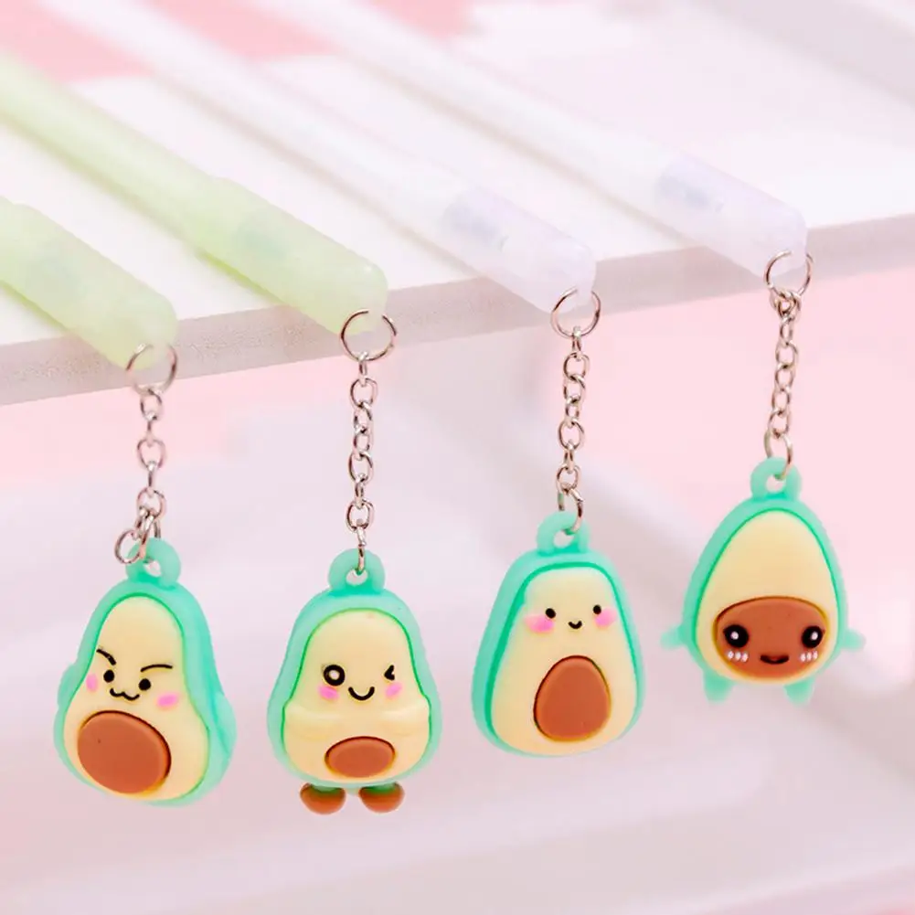 

Черная гелевая нейтральная ручка с мультяшным кулоном авокадо 0,38 мм, офисные канцелярские принадлежности