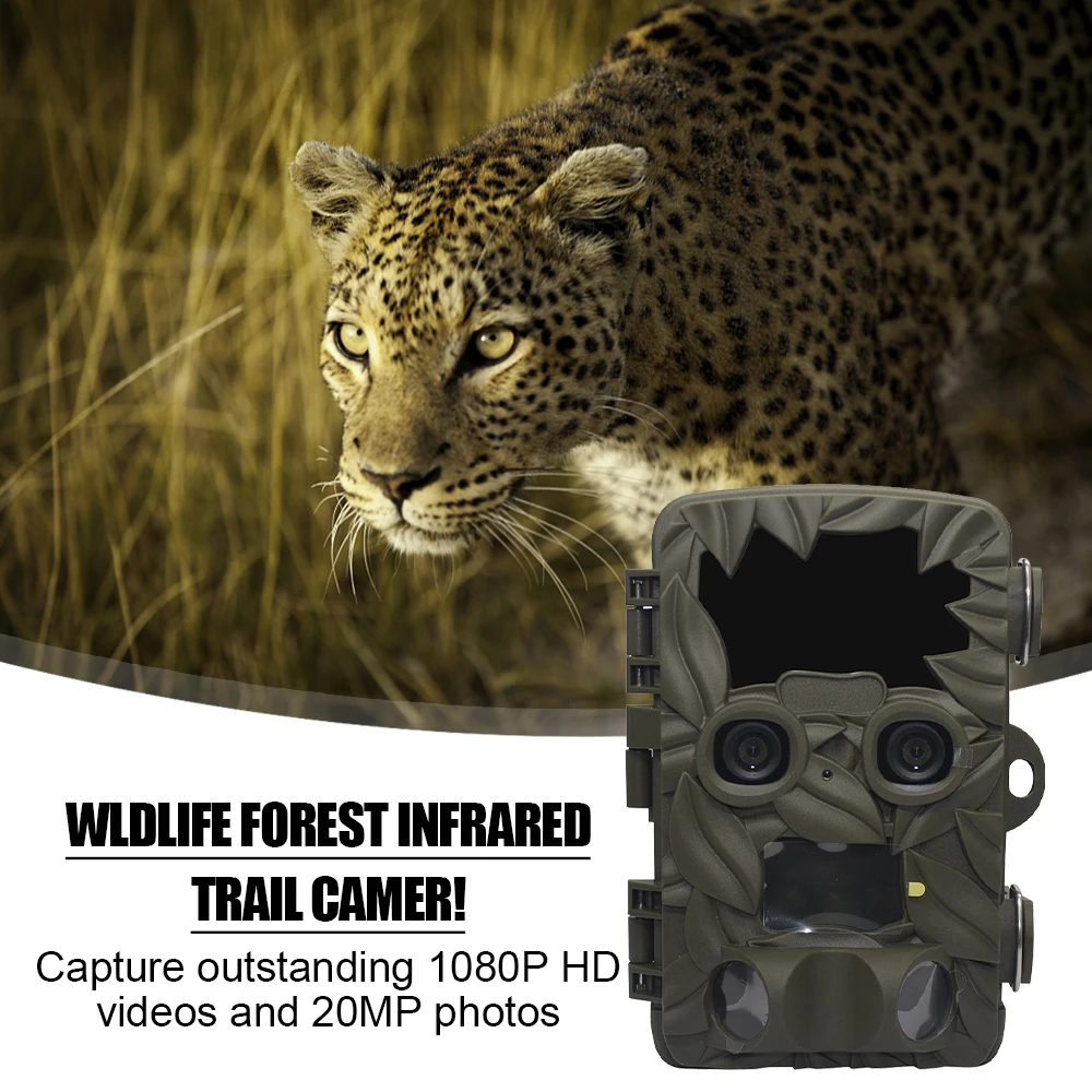 

Trail Camera Dual-Lens Night Vision 4K 20MP 170 Degree Wide Angle Wildlife Camera with Night Vision Motion Activated Waterproof
