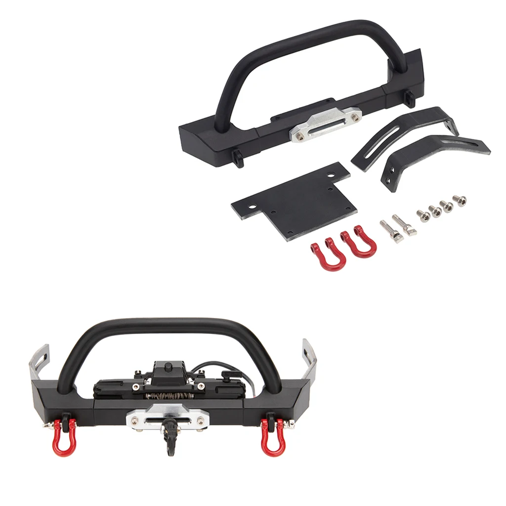 Cabrestante de parachoques delantero de Metal para coche teledirigido TRX4 SCX10 90046, 1:10, piezas de repuesto-3
