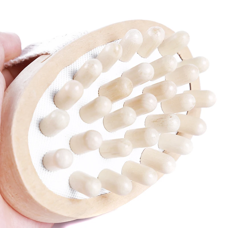 

New Hand-Held Wooden Body Brush Foot Care Massager High Quality Cellulite Reduction Relieve Tense Muscles 1PC