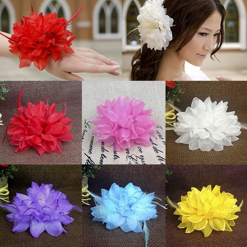 

Miraculous Flower Hair Clip Women Hairpin Flower Orchid Bridal Wedding Brooch Barrette Headpiece
