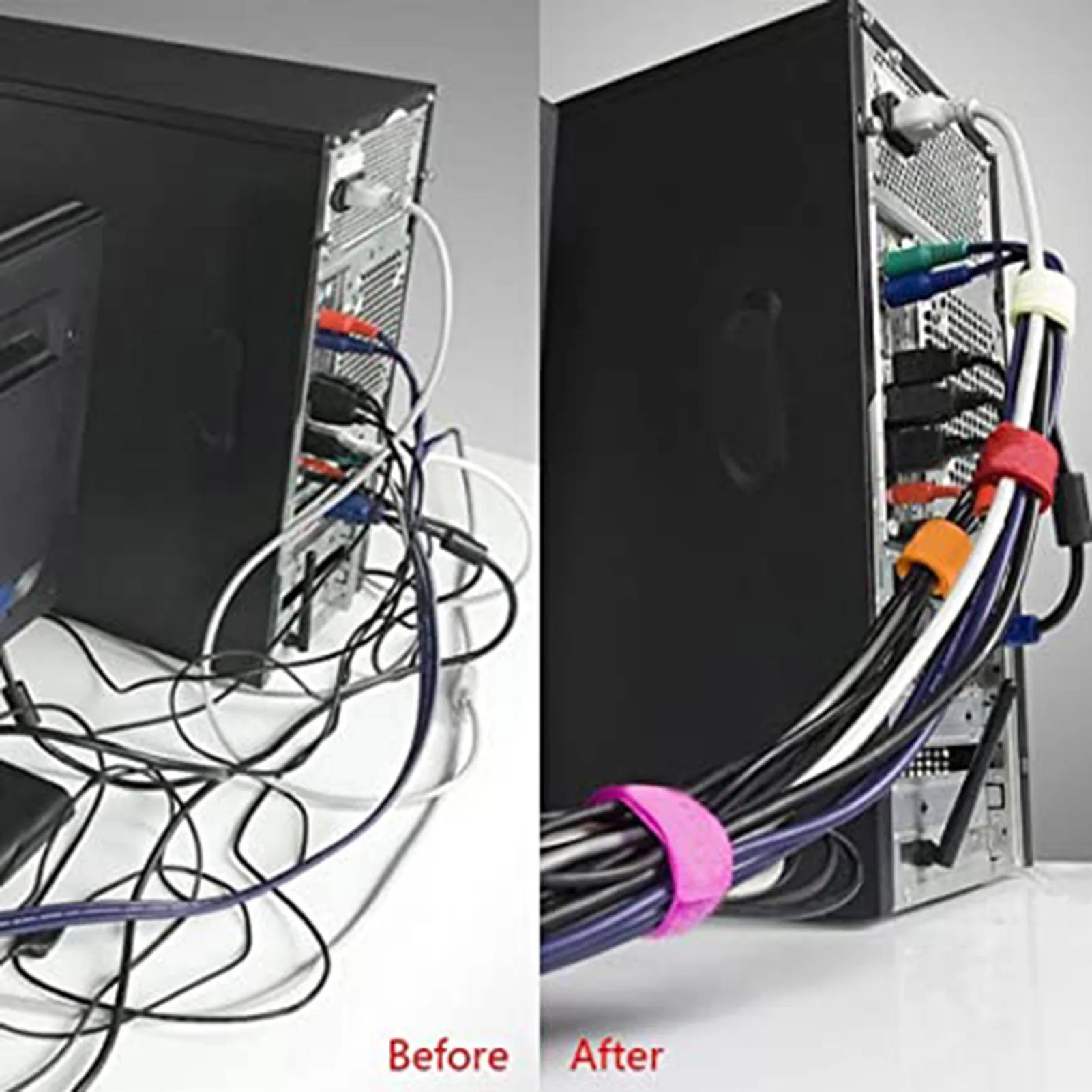 

100PCS T-shaped Hook&Loop Cable Tie 1*10/15cm Reusable Fastening Organizer Rope Holder for Laptop PC TV PSEN999