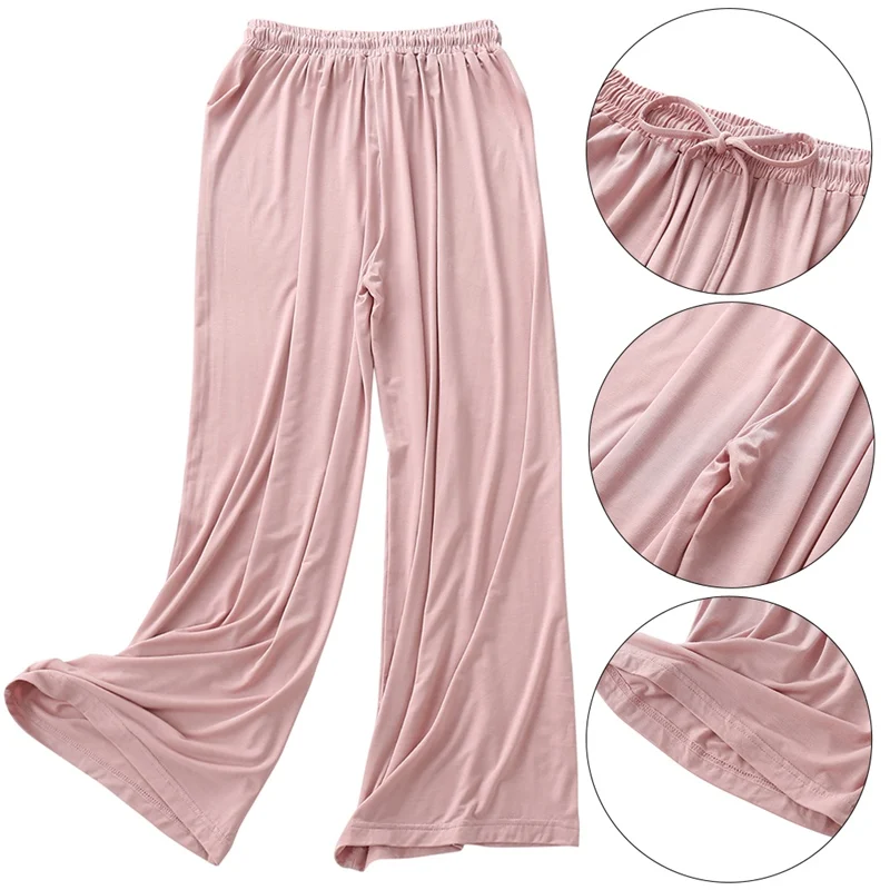 

Sleep Bottoms Women Solid Simple Soft Comfortable Womens Korean Style High Waist Home Pants Daily Sleepwear Trendy