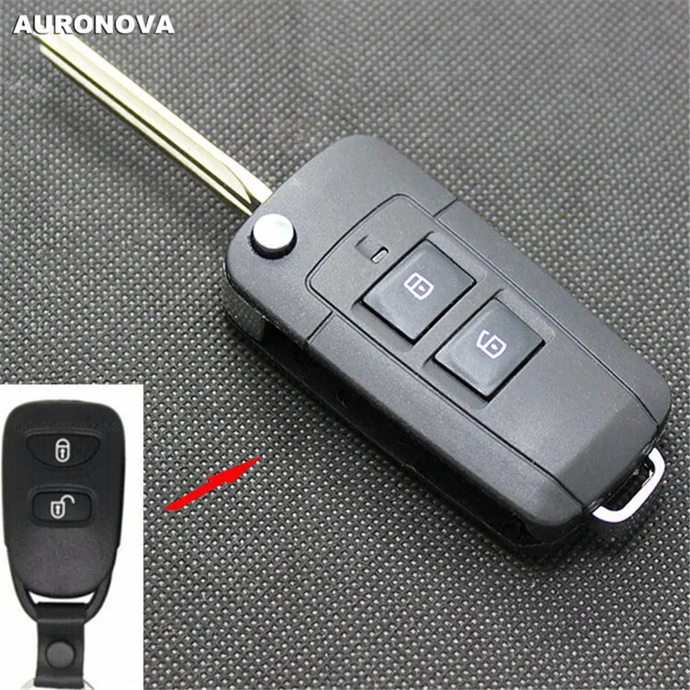 AURONOVA новый обновленный Складной Корпус ключа для Hyundai Santafe 3 кнопки чехол
