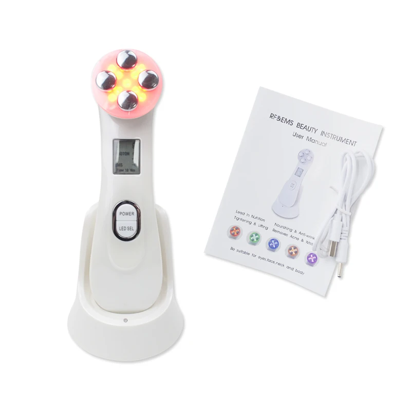 Licheng RF Beauty Device EMS LED Photon Electroporation Skin Tighten Rejuvenation Wrinkle Removal Face Lifting Massager Anti-age - Цвет: Without box