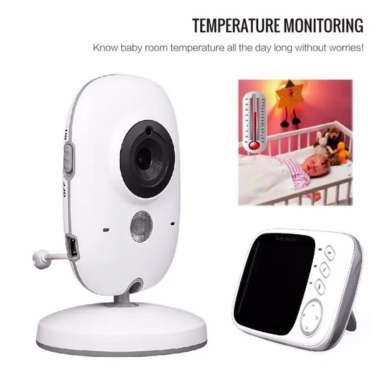 2022Wireless LCD Audio Video Baby Monitor Temperature Monitoring Intercom IR Portable Baby Camera Baby Walkie Talkie Babysitter
