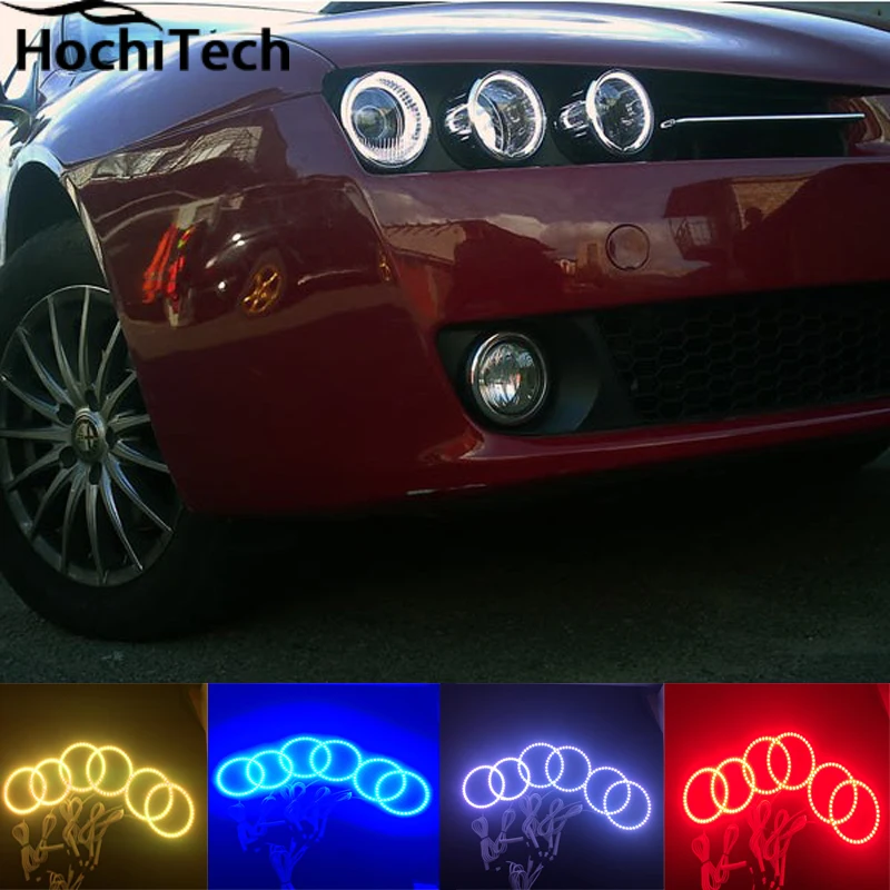 Для Alfa Римский 159 светодиодные фары rgb halo angel eyes комплект аксессуары для стайлинга автомобилей 2004-2011, 6 шт./компл