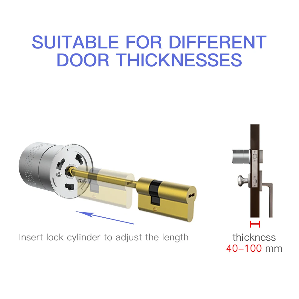 

Airbnk For Tuya Zigbee Smart Controller European Smart Lock Cylinder Suitable for Different Thickness Door Smart Locks Home