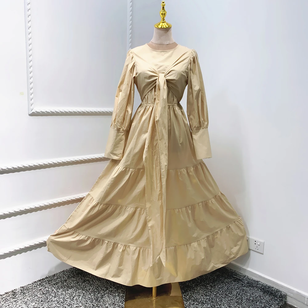 

French Style Abaya Muslim Dress Islam Clothing Women Turkey Robe De Soiree Vetement Femme Musulman De Mode European Clothing