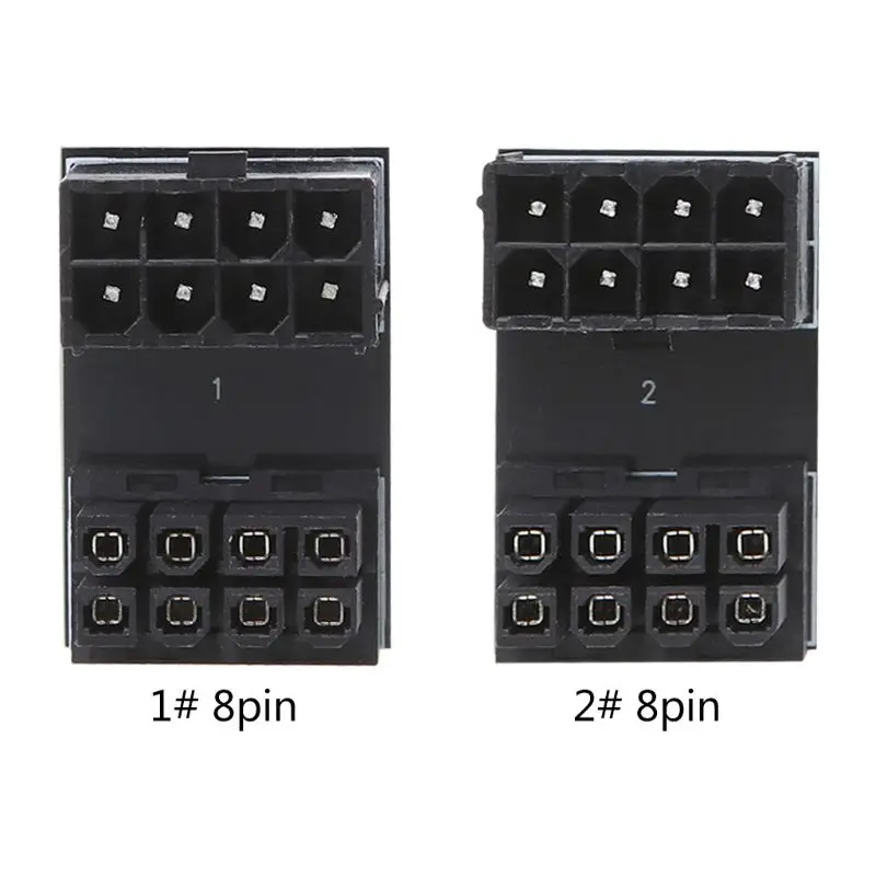 A TX 8pin Male 180 градусов угловой до 8Pin Женский адаптер питания для графического
