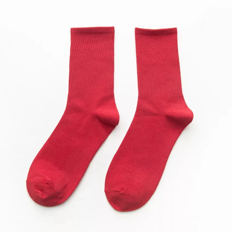 

2020 The New autumn winter Keep warm Women's Medium tube socks Cotton candy Solid color INS street style Men Couple socks