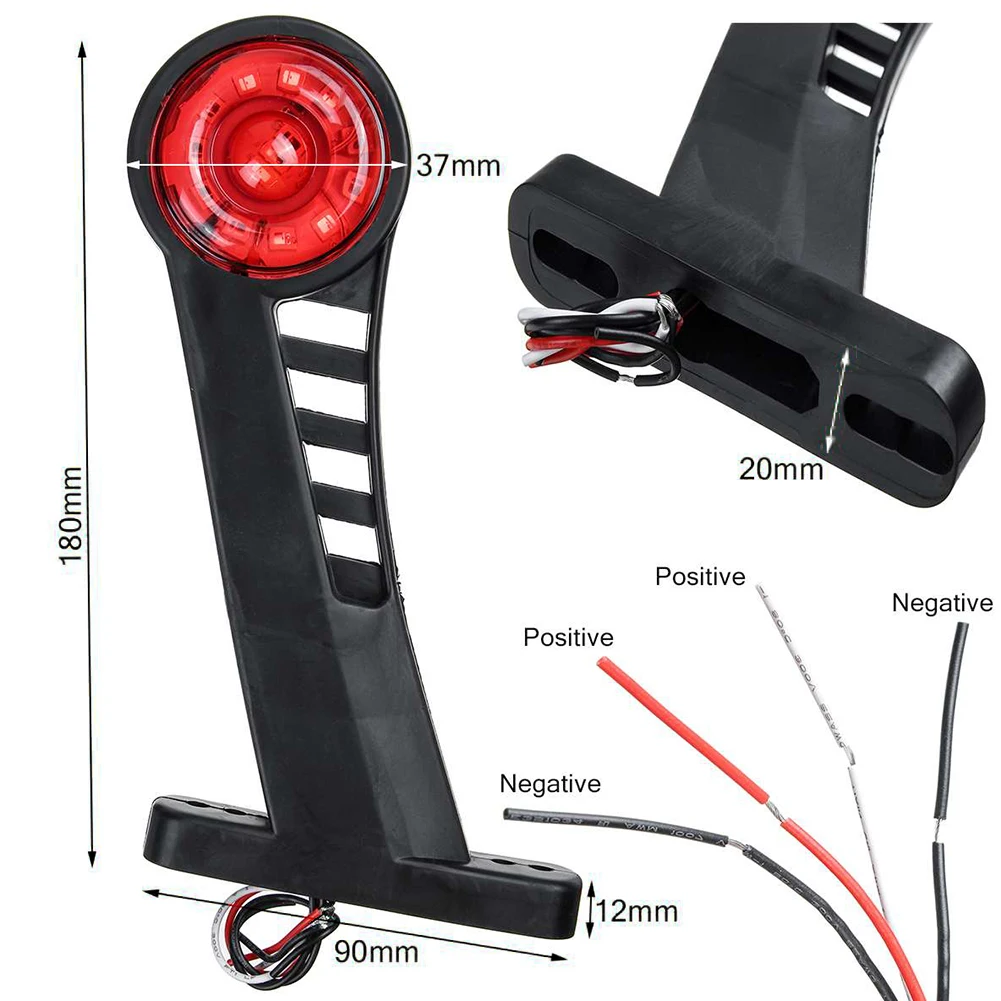 

2Pcs 24V Car Trailer Bus Truck Side Marker Lights Indicator Warning Signal Rear Lamp engineering vehicles night signal lights
