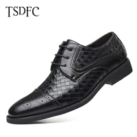 new 2021 luxury leather brogue mens flats shoes casual british style men oxfords fashion brand dress shoes for men plus size 48