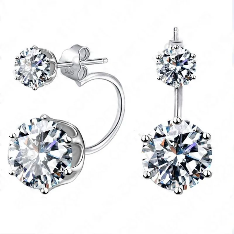 Женские серьги гвоздики из серебра 925 пробы с фианитами|stud earrings|stud earrings for womenear stud |