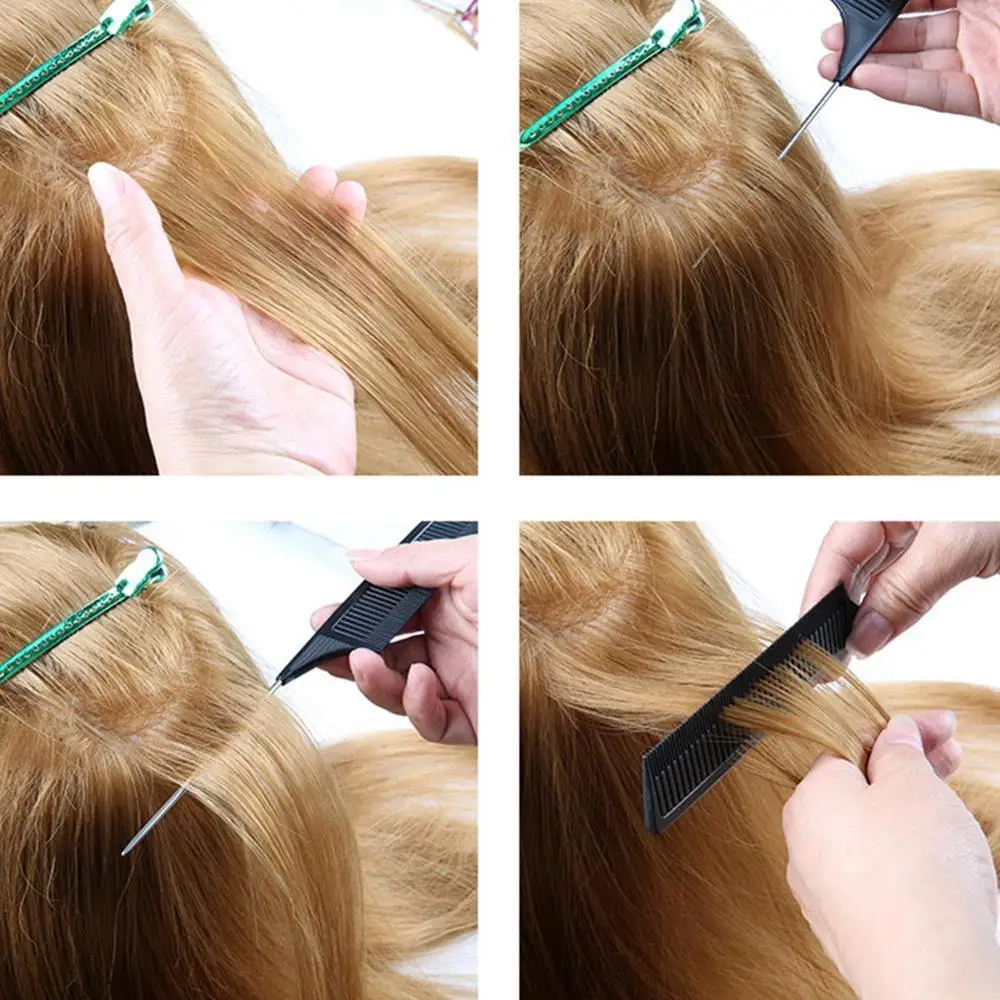 

Professional Tip-Tail Comb Salon Hair Dye Highlighting Comb Salon Plastic Hairdressing Tools Hair Styling B7U1
