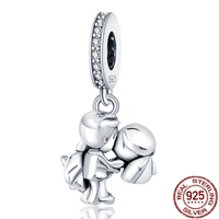 new arrival s925 sterling silver charms couple kiss dangle beads fit original pandora bracelets making women diy jewelry gift