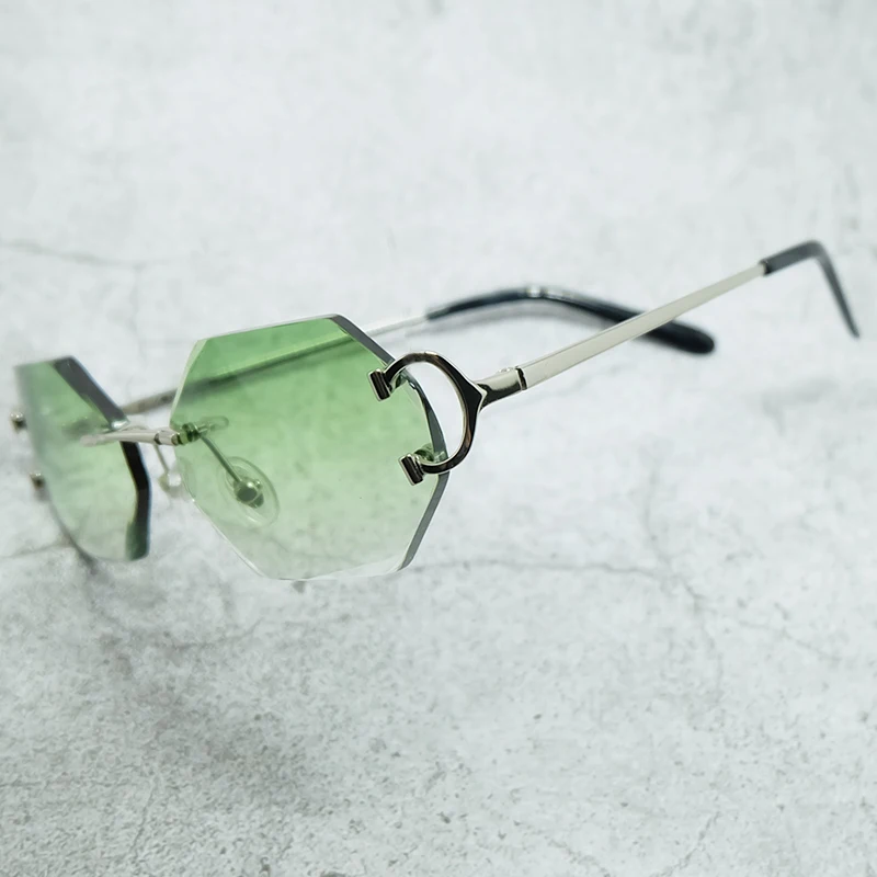 Индивидуальные солнцезащитные очки для мужчин в виде многоугольника резать края