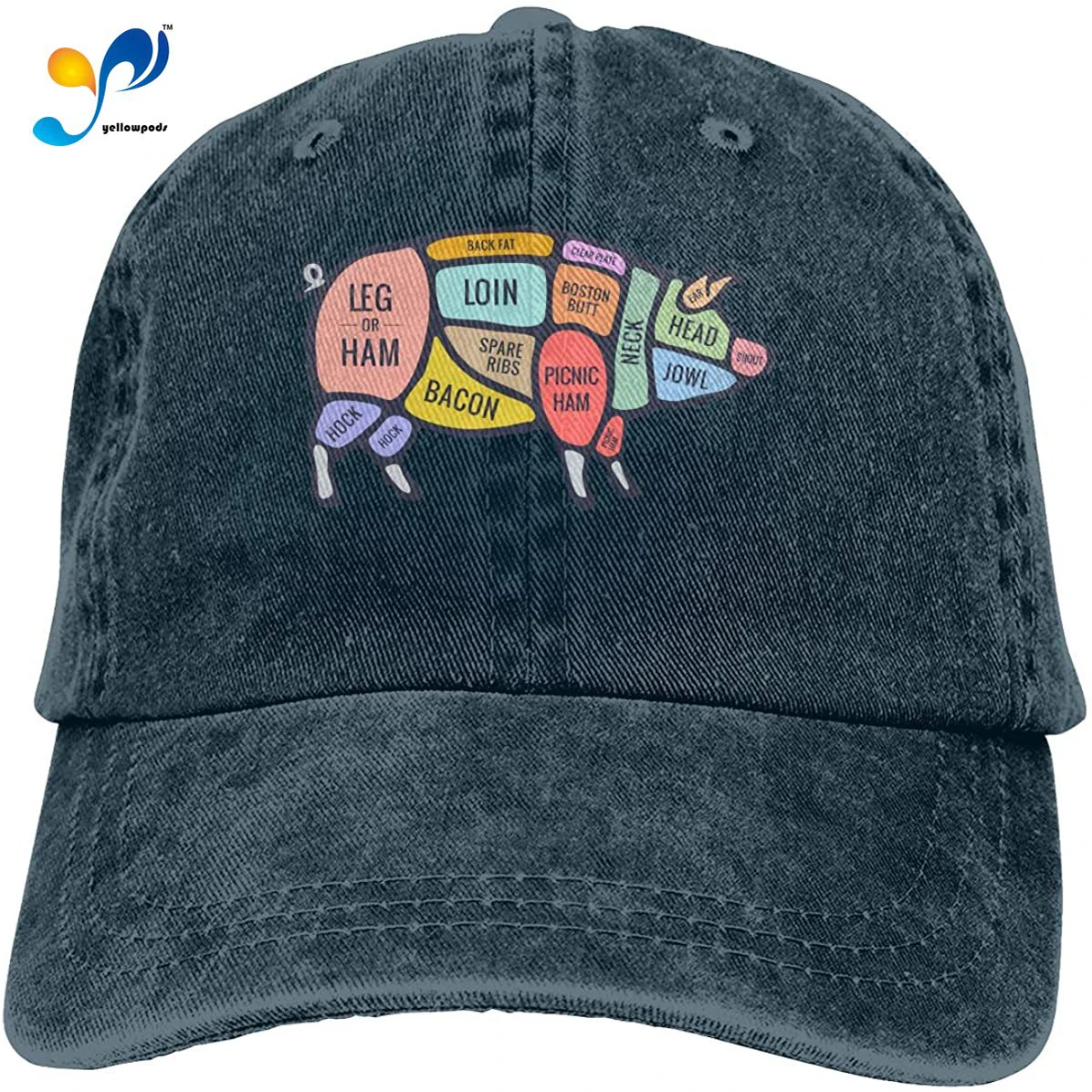 

Denim Cap Pig Cut Meat Baseball Dad Cap Adjustable Classic Sports For Men Women Hat