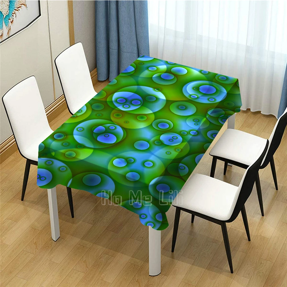 

Abstract Color Bubble Design Unique Tablecloth Protector For Kitchen Dining Party Picnic Indoor Outdoor