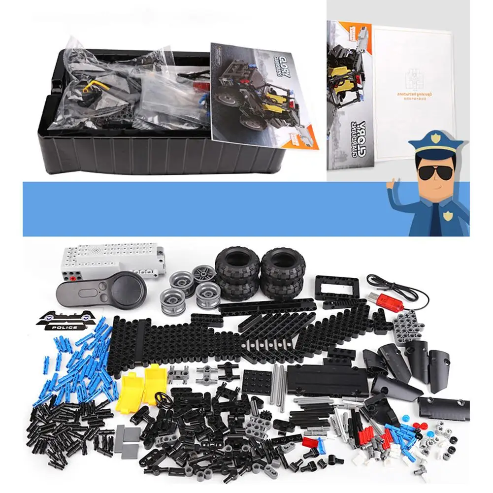 

Remote Control RC SWAT Police Armed Patrol Car Electric Building Blocks Constructor Building Blocks Toys for Kids Hands ability