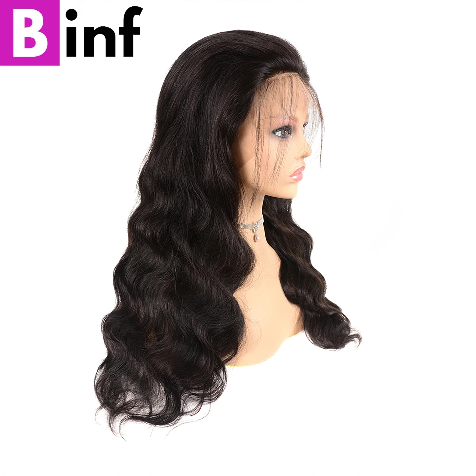 BINF 13x4 парики из натуральных волос на кружеве, объемные волнистые предварительно выщипанные волосы, Детские волосы, 8-24 дюйма, индийские волосы Remy, человеческие волосы, кружевные передние парики al