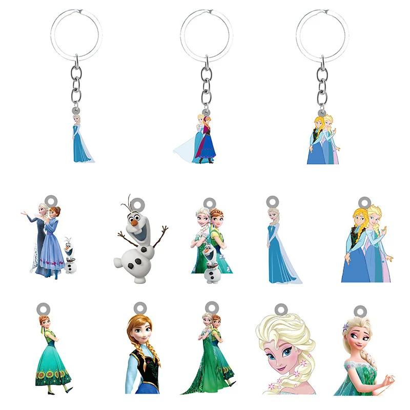 

Disney Frozen Princess Elsa Anna Pattern Keychain Epoxy Resin Keychain Backpack School Bag Pendant Jewelry Keychain Jewelry A73