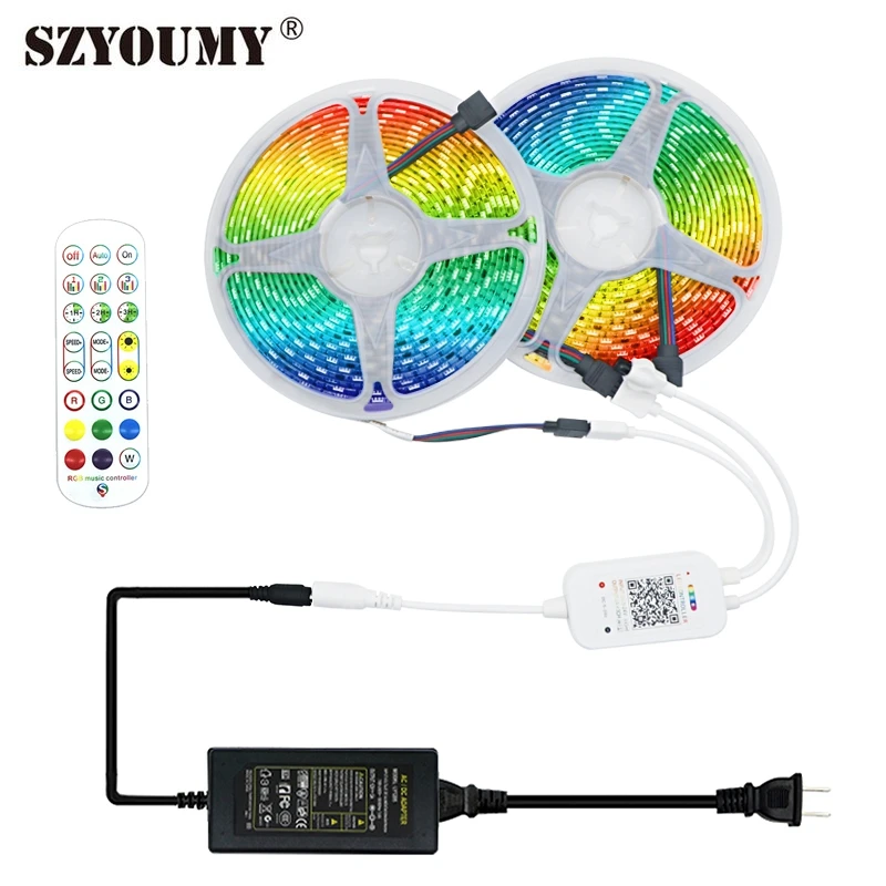 

SZYOUMY Bluetooth Музыка 5050 RGB СВЕТОДИОДНАЯ лента SMD 2835 5 м 10 м 12 В постоянного тока Гибкая RGB Светодиодная лента с Bluetooth контроллером