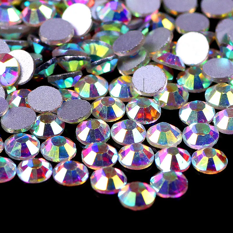 SS3 SS16 Стразы AB без горячей фиксации для ногтей 3D дизайн с плоской задней
