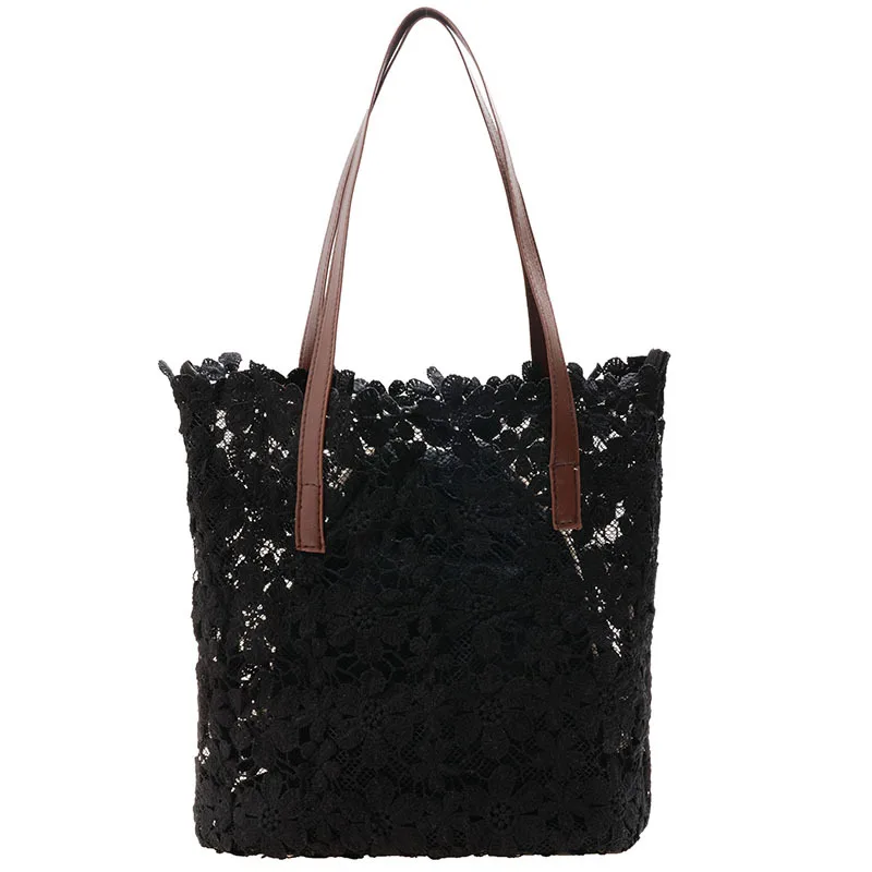 

New Summer Girl Lace Shoulder Bag Women Underarm Handbag Female Tote Bags BigCapacity Foldable Travel Beach Bag designer bag sac