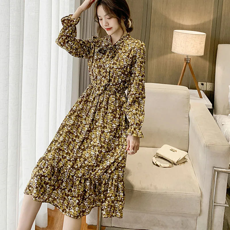 

Korean Version Summer Single-Breasted Slim Waist Female Dress 2021 Vintage Peter Pan Collar Lace Patchwork Women Floral Dresses