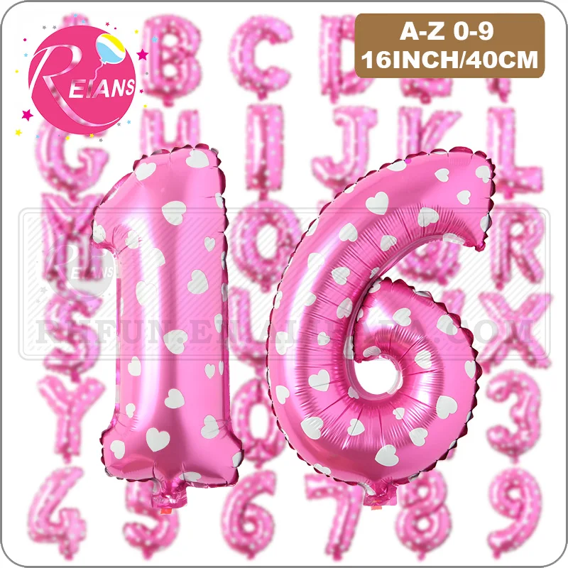 

16 inch Pink Letter Alphabet number Foil Balloons Letter Birthday Party Wedding Thanksgiving Decoration event & party supplies