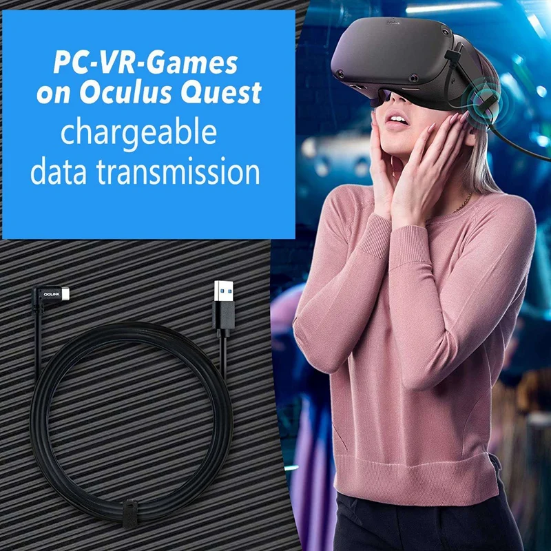 Высокоскоростной USB-кабель 10 футов для Oculus Quest 2 кабель быстрой зарядки и передачи
