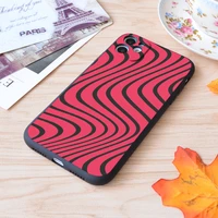 psychedelic red black pewdiepie wave pattern print soft silicone matt case for apple iphone case