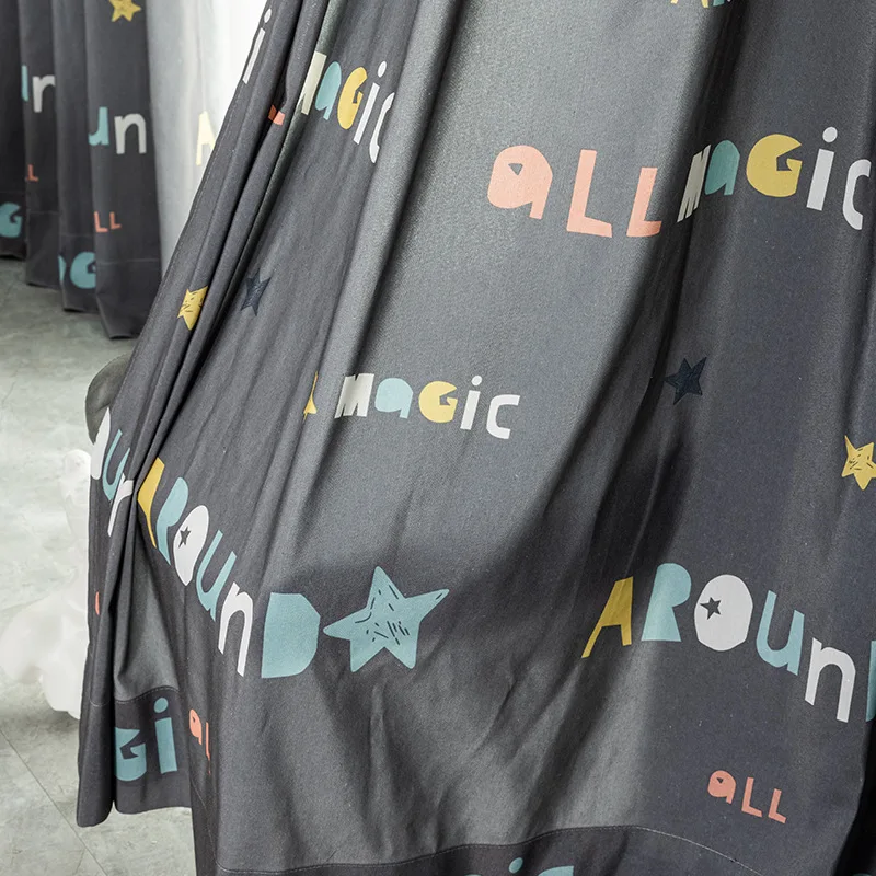 

2022 Современные Простые занавески из полиэстера и хлопка с принтом звезд готовые затененные занавески на заказ s для гостиной столовой спаль...