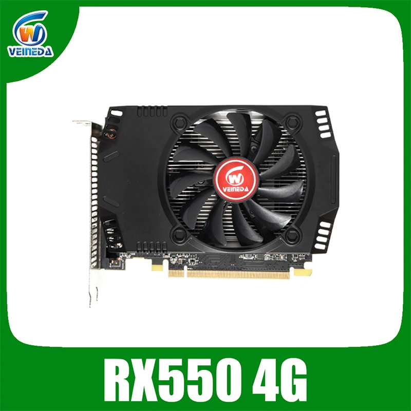 Bestellen VEINIDA Grafikkarten Radeon RX550 4GB GDDR5 128bit PCI Express 3,0 DirectX12 Video Karte Für Amd Rx550 Chip Bild Karte Spiel