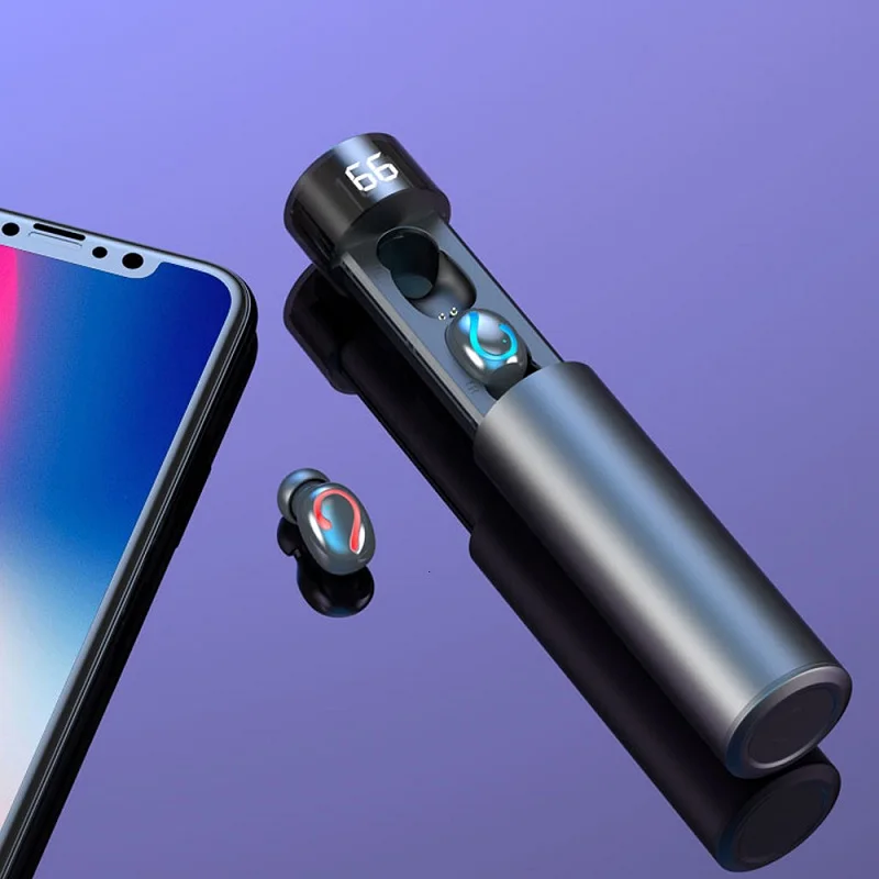 Беспроводные Bluetooth 5 0 наушники мини 3D стерео TWS со светодиодным дисплеем