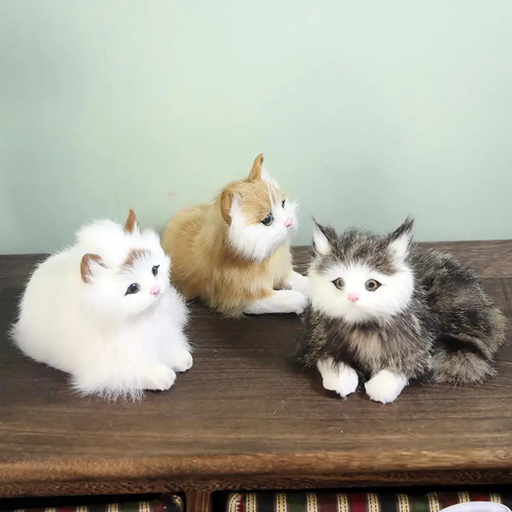 

Plush Toys Lovely Simulation Doll Plush Animal Cats Toy Real Life Plush with Sound Toy Kids Girl Birthday Gift for Kids