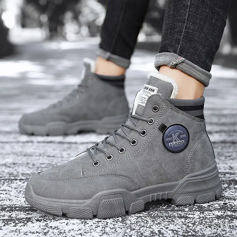 

2020 new arrival boys comfort snow boots men platform waterproof wear resitant plush shoes man ankle boots