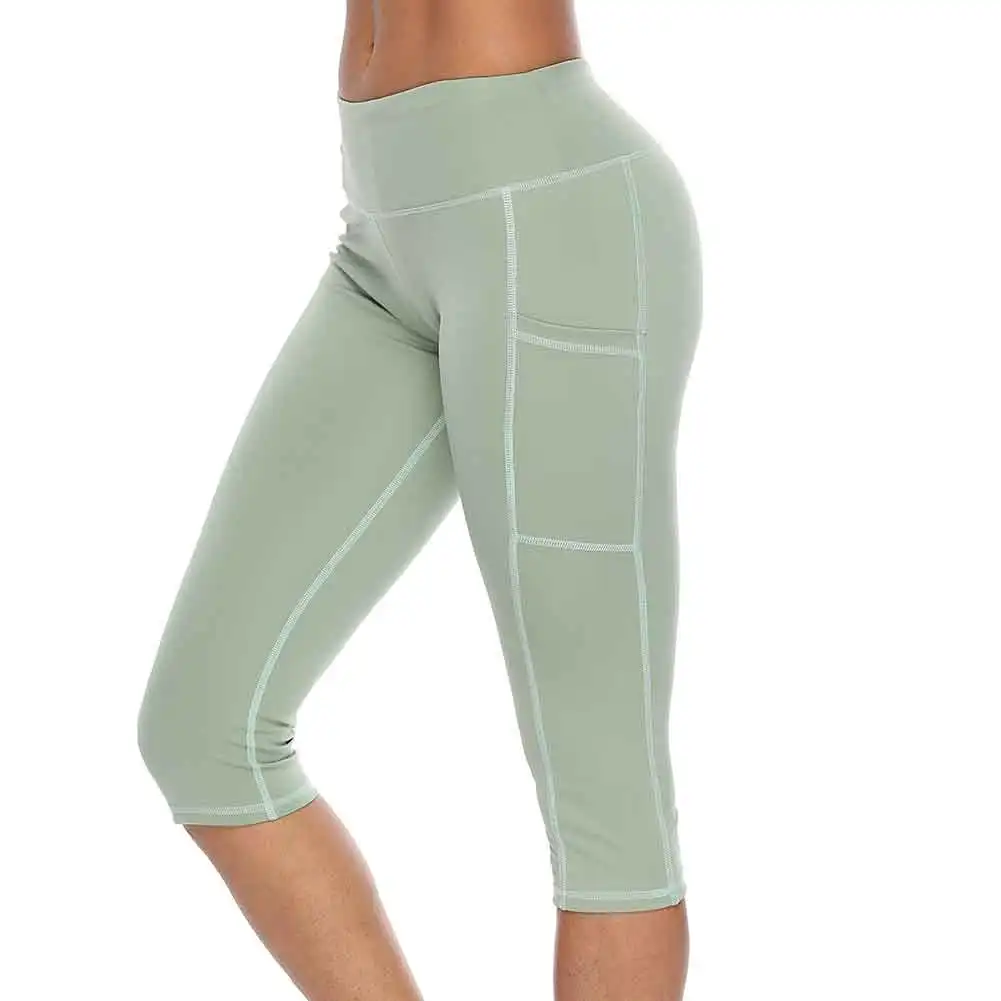 

Трико для бега, тренажерного зала, брюки до щиколотки, женские леггинсы для фитнеса и йоги