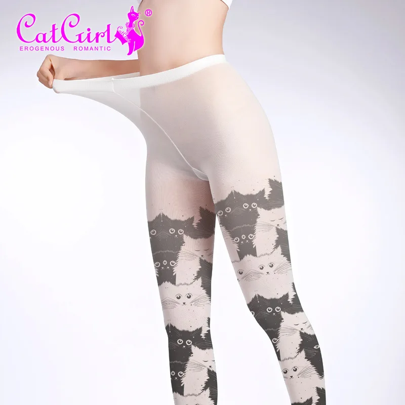 Японский винтажный Белый Кот постепенно обесцвечивается черная Татуировка