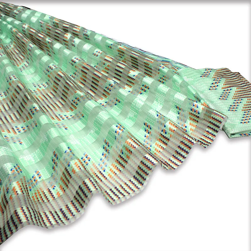 

Organza silk wax African fabric ribbon silk soft material hot selling african silk wax fabrics for women dress S191107