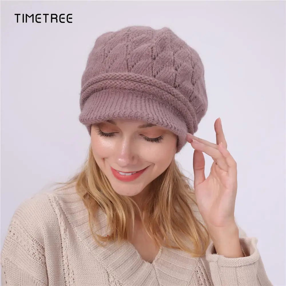 Классические трендовые зимние теплые шапки женские вязаные мягкие шарф