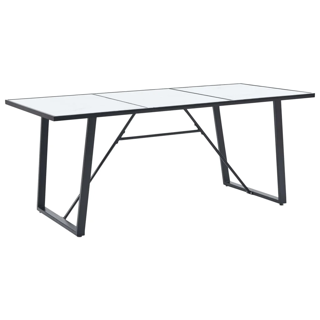 

Dining Table White 78.7"x39.4"x29.5" Tempered Glass