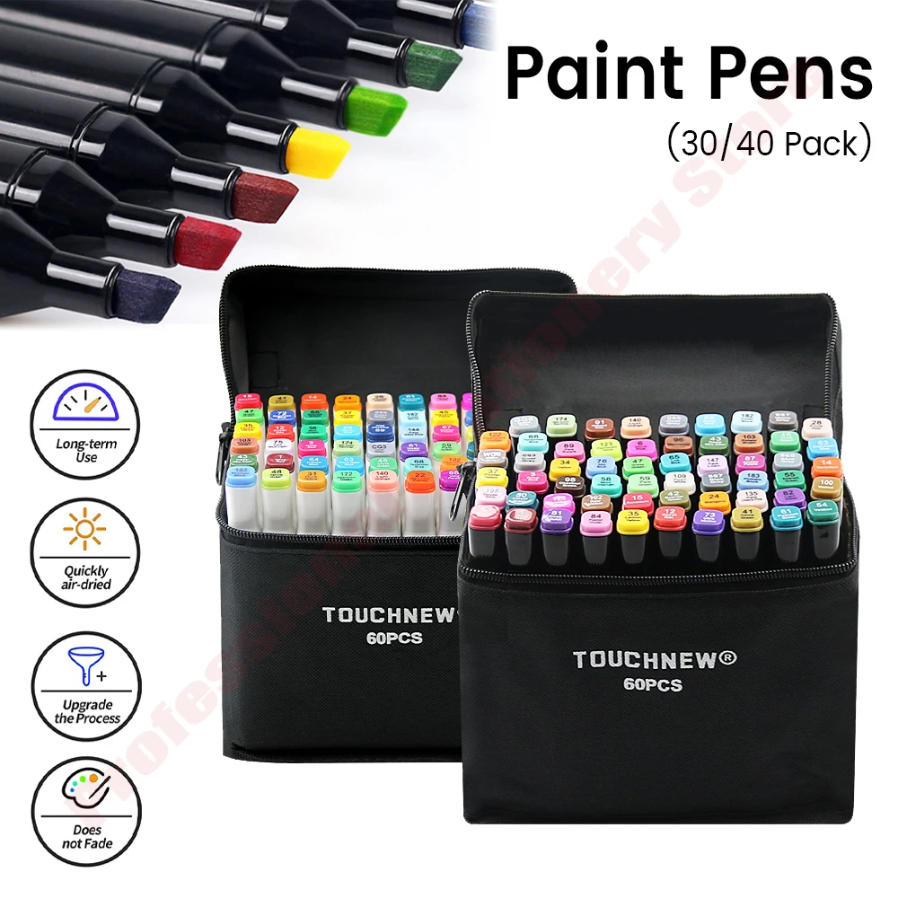 

TOUCHthree 30 40 Color Pen Professional Superior Artist Quality Double-ended Permanent art Marker Pen Comic Drawing Art Projects