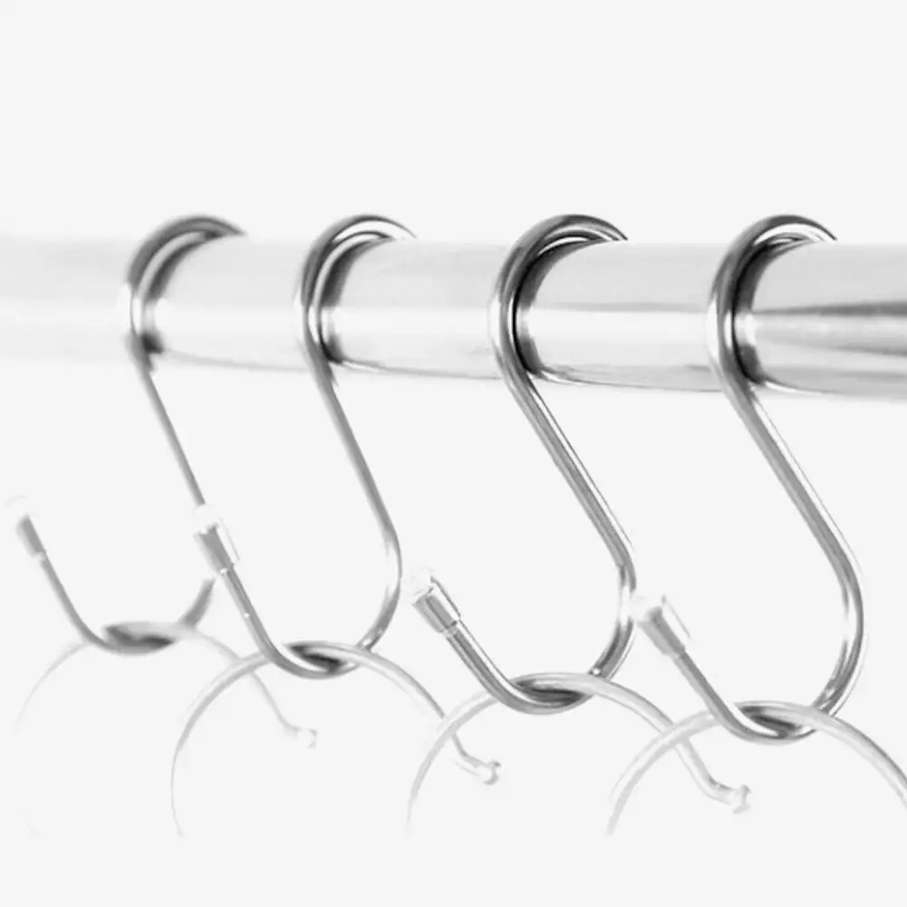 

4Pcs Multi-purpose Steel S-shaped Hook Wall Hanging Bathroom Kitchen S-shaped Hook Cabinet Door Rear Hook