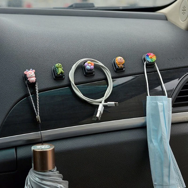 

Mini Car Hooks Organizer Storage Universal Car Cartoon Seat Back Hook Hangers